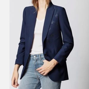 ZADIG & VOLTAIRE VIVA STAR BLAZER JACKET SAILOR